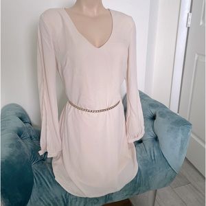 Hot Miami Styles Long Sleeved Beige Midi Dress S